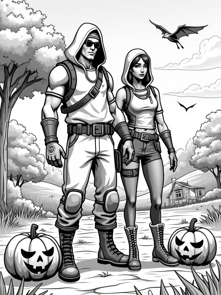 Fortnite and halloween / Coloring Page / Learning Corner